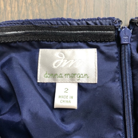 Donna Morgan Navy Chiffon One Shoulder Dress - Picture 11 of 11